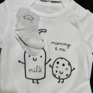 New baby boy or girl Carter's Sz 3 months white 4 piece outfit set mommy & me
